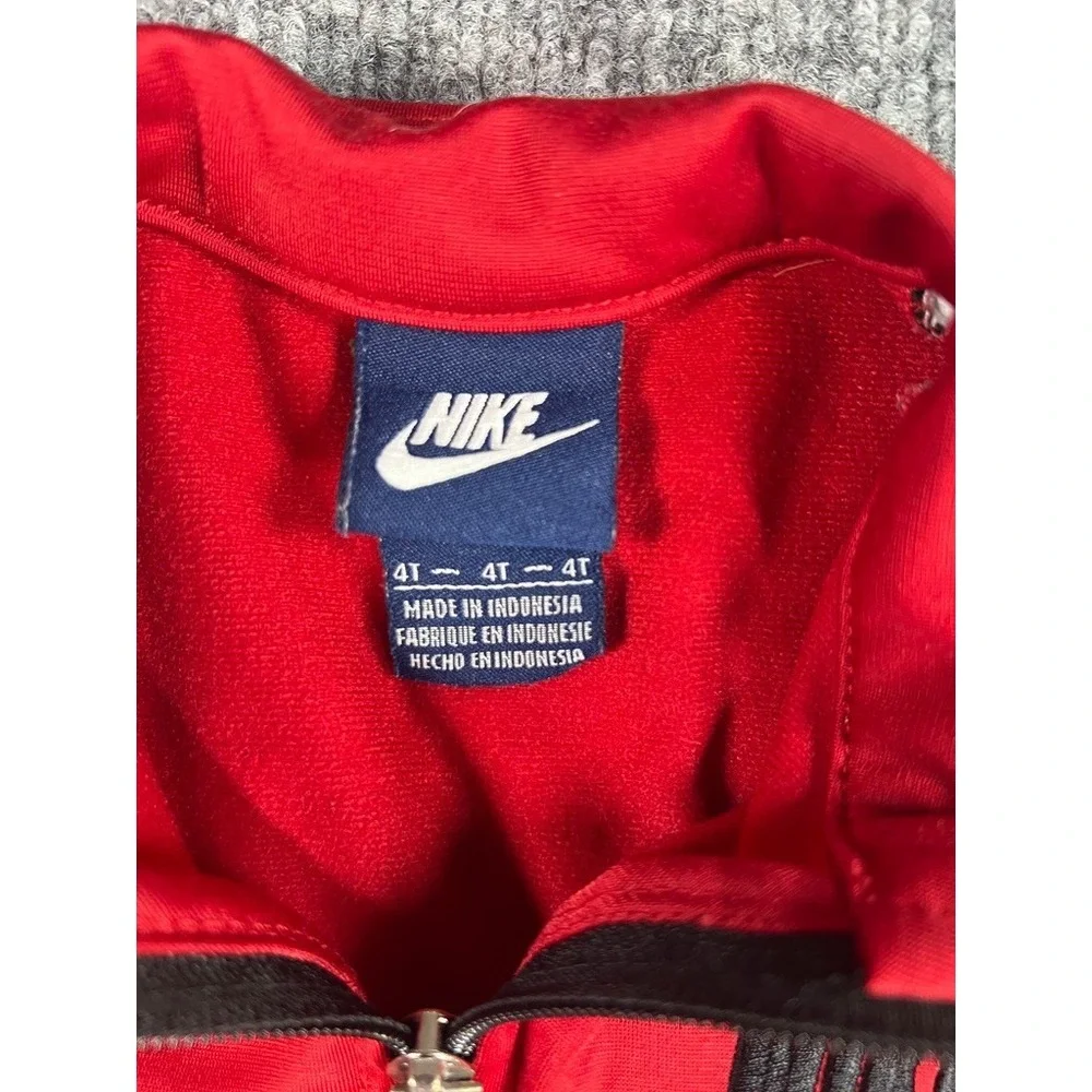 Nike Toddler 4T Red Track Jacket White Stripe Full Zip Athletic Logo